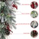 Glitzhome 28"H Christmas Flocked Pinecone & Berry Teardrop