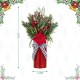 Glitzhome 35"H Christmas Poinsettia Floral Potted Porch Tree