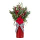 Glitzhome 35"H Christmas Poinsettia Floral Potted Porch Tree