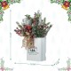 Glitzhome 21"H Christmas Pine Needle & Berry Ribbon Centerpiece