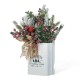 Glitzhome 21"H Christmas Pine Needle & Berry Ribbon Centerpiece