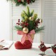 Glitzhome 14"H Christmas Red Boot with Pine Needle & Berry Centerpiece