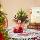 Glitzhome 14"H Christmas Red Boot with Pine Needle & Berry Centerpiece