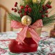 Glitzhome 14"H Christmas Red Boot with Pine Needle & Berry Centerpiece