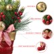 Glitzhome 14"H Christmas Red Boot with Pine Needle & Berry Centerpiece