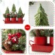 Glitzhome 21"L Christmas Metal Potted Triple Trees Centerpiece or Table Tree