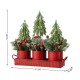 Glitzhome 21"L Christmas Metal Potted Triple Trees Centerpiece or Table Tree