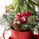 Glitzhome 21"L Christmas Metal Potted Triple Trees Centerpiece or Table Tree