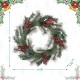 Glitzhome 24"D Christmas Flocked Pine Needle & Berry Wreath