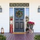 Glitzhome 24"D Christmas Flocked Pine Needle & Berry Wreath