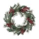 Glitzhome 24"D Christmas Flocked Pine Needle & Berry Wreath