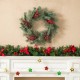 Glitzhome 24"D Christmas Flocked Pine Needle & Berry Wreath