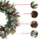 Glitzhome 24"D Christmas Pinecone & Berry Wreath