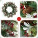 Glitzhome 24"D Christmas Pinecone & Berry Wreath