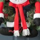 Glitzhome 24"D Christmas Flocked Pine Needle & Berry Wreath with matched 20“H Christmas Fabric Snowman Ornament sets