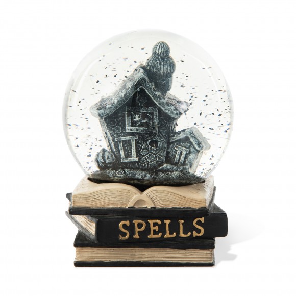 Glitzhome 100MM Halloween Polyresin Haunted House Water Globe