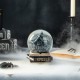 Glitzhome 100MM Halloween Polyresin Haunted House Water Globe