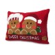 Glitzhome 18"L Hooked Gingerbread Boy & Girl Pillow