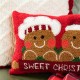 Glitzhome 18"L Hooked Gingerbread Boy & Girl Pillow