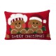 Glitzhome 18"L Hooked Gingerbread Boy & Girl Pillow