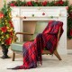 Glitzhome 60"L*50"W Acrylic Plaid Woven Throw 400g