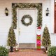 Glitzhome 54"H Christmas Wooden "HOHOHO" Santa Porch Sign with Fabric Dangling Legs(KD)