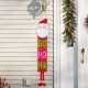 Glitzhome 54"H Christmas Wooden "HOHOHO" Santa Porch Sign with Fabric Dangling Legs(KD)