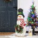 Glitzhome 36"H Christmas Wooden/Metal Snowman Porch Decor with Floral Wreath(KD)