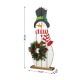 Glitzhome 36"H Christmas Wooden/Metal Snowman Porch Decor with Floral Wreath(KD)