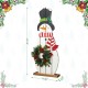 Glitzhome 36"H Christmas Wooden/Metal Snowman Porch Decor with Floral Wreath(KD)
