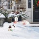 Glitzhome 24"H Set of 3 Christmas Metal Snowman Yard Stake or Wall Decor(KD,Two Function)
