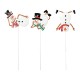 Glitzhome 24"H Set of 3 Christmas Metal Snowman Yard Stake or Wall Decor(KD,Two Function)