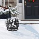 Glitzhome 30"H Christmas Metal Silhouette Waterglobe with Reindeer Family Yard Stake or Wall Decor(KD,Two Function)