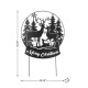 Glitzhome 30"H Christmas Metal Silhouette Waterglobe with Reindeer Family Yard Stake or Wall Decor(KD,Two Function)