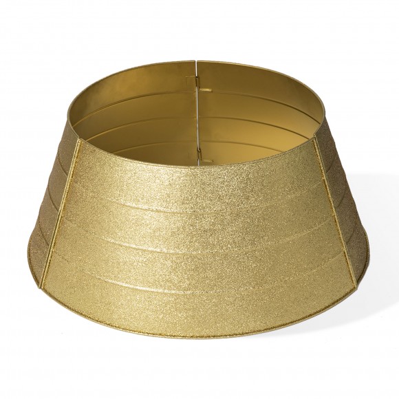 Glitzhome 25.75"D Gold Metal Glitter Tree Collar (KD)