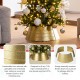 Glitzhome 25.75"D Gold Metal Glitter Tree Collar (KD)