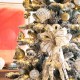 Glitzhome 7.5ft Pre-Lit Flocked Slim Spruce Artificial Christmas Tree with 320 Warm White Lights,3 Function