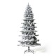Glitzhome 7.5ft Pre-Lit Flocked Slim Spruce Artificial Christmas Tree with 320 Warm White Lights,3 Function