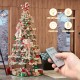 Glitzhome 7.5ft Pre-Lit Flocked Slim Spruce Artificial Christmas Tree with 320 Warm White Lights,3 Function
