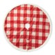 Glitzhome 48"D Red & White Plaid Reversible Sherpa/Flannel Christmas Tree Skirt