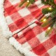 Glitzhome 48"D Red & White Plaid Reversible Sherpa/Flannel Christmas Tree Skirt