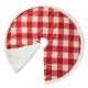 Glitzhome 48"D Red & White Plaid Reversible Sherpa/Flannel Christmas Tree Skirt