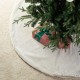 Glitzhome 60"D Oversized Milk Coffee Brown Reversible Faux Rabbit Fur/Korean Fleece Christmas Tree Skirt