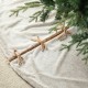 Glitzhome 60"D Oversized Milk Coffee Brown Reversible Faux Rabbit Fur/Korean Fleece Christmas Tree Skirt