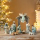 Glitzhome 11pcs Deluxe Blue Resin Nativity Figurine Set (KD)