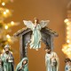 Glitzhome 11pcs Deluxe Blue Resin Nativity Figurine Set (KD)