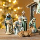 Glitzhome 11pcs Deluxe Blue Resin Nativity Figurine Set (KD)