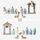 Glitzhome 11pcs Deluxe Blue Resin Nativity Figurine Set (KD)
