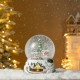 Glitzhome 150mm Christmas Oversized Resin Lighted Musical Snowflakes Village Waterglobe