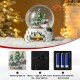 Glitzhome 150mm Christmas Oversized Resin Lighted Musical Snowflakes Village Waterglobe